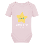 Little Star Baby Body mit Wunschname – Bio Baumwolle