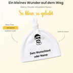 Baby mütze mit Namen Personalisiert babymütze – Knotenmütze für Neugeborene (0–9 Monate / 19 cm) aus Bio-Baumwolle| Geschenk zur Geburt | Für Mädchen & Jungen