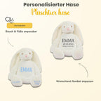 Personalisiertes Kuscheltier mit Namen & Wunschtext | Stofftier Hase Geschenk zu Geburt, Taufe, Prüfung & Geburtstag | Plüschtier für Babys & Erwachsene (42 cm, EN71) (Cream, Wunschtext)