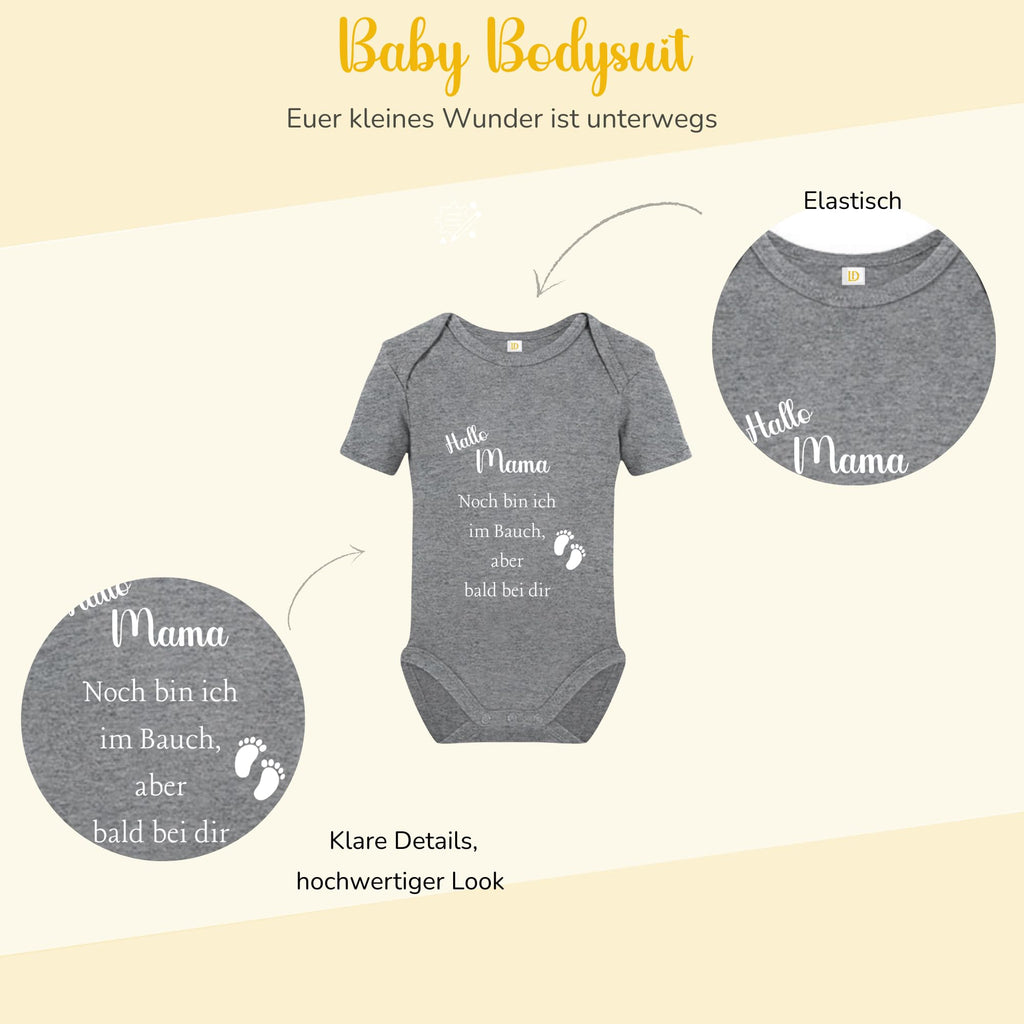Baby Body – Schwangerschaftsverkündung Strampler – Mama, Papa, Oma & Opa- sprüchen – Kurzarm bio Baumwolle Unisex - Geschenk zur Geburt & Baby Ankündigung neugeborene Geschenk (50-56)