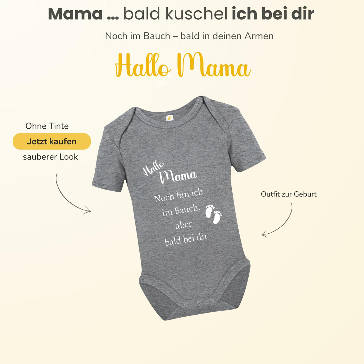 Baby Body – Schwangerschaftsverkündung Strampler – Mama, Papa, Oma & Opa- sprüchen – Kurzarm bio Baumwolle Unisex - Geschenk zur Geburt & Baby Ankündigung neugeborene Geschenk (50-56)