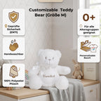 Personalisiertes Kuscheltier Teddybär mit Wunschtext – Rosa – Geschenk zur Geburt, Babyparty & Taufe – EN71 Geprüftes Plüschtier ab 0 Monaten