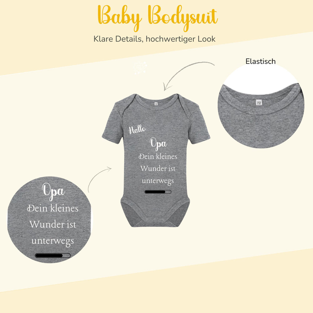 Baby Body – Schwangerschaftsverkündung Strampler – Mama, Papa, Oma & Opa- sprüchen – Kurzarm bio Baumwolle Unisex - Geschenk zur Geburt & Baby Ankündigung neugeborene Geschenk (50-56)