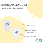 Baby Body personalisiert mit Name – Boho Regenbogen – Schwangerschaft& Baby Ankündigung–Geschenk zur Geburt,Folienveredelung ohne Tinte