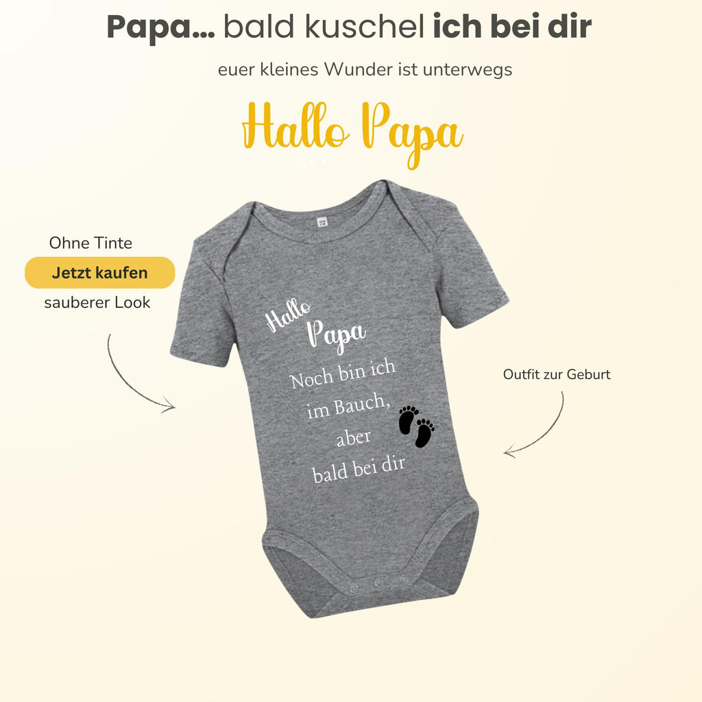 Baby Body – Schwangerschaftsverkündung Strampler – Mama, Papa, Oma & Opa- sprüchen – Kurzarm bio Baumwolle Unisex - Geschenk zur Geburt & Baby Ankündigung neugeborene Geschenk (50-56)