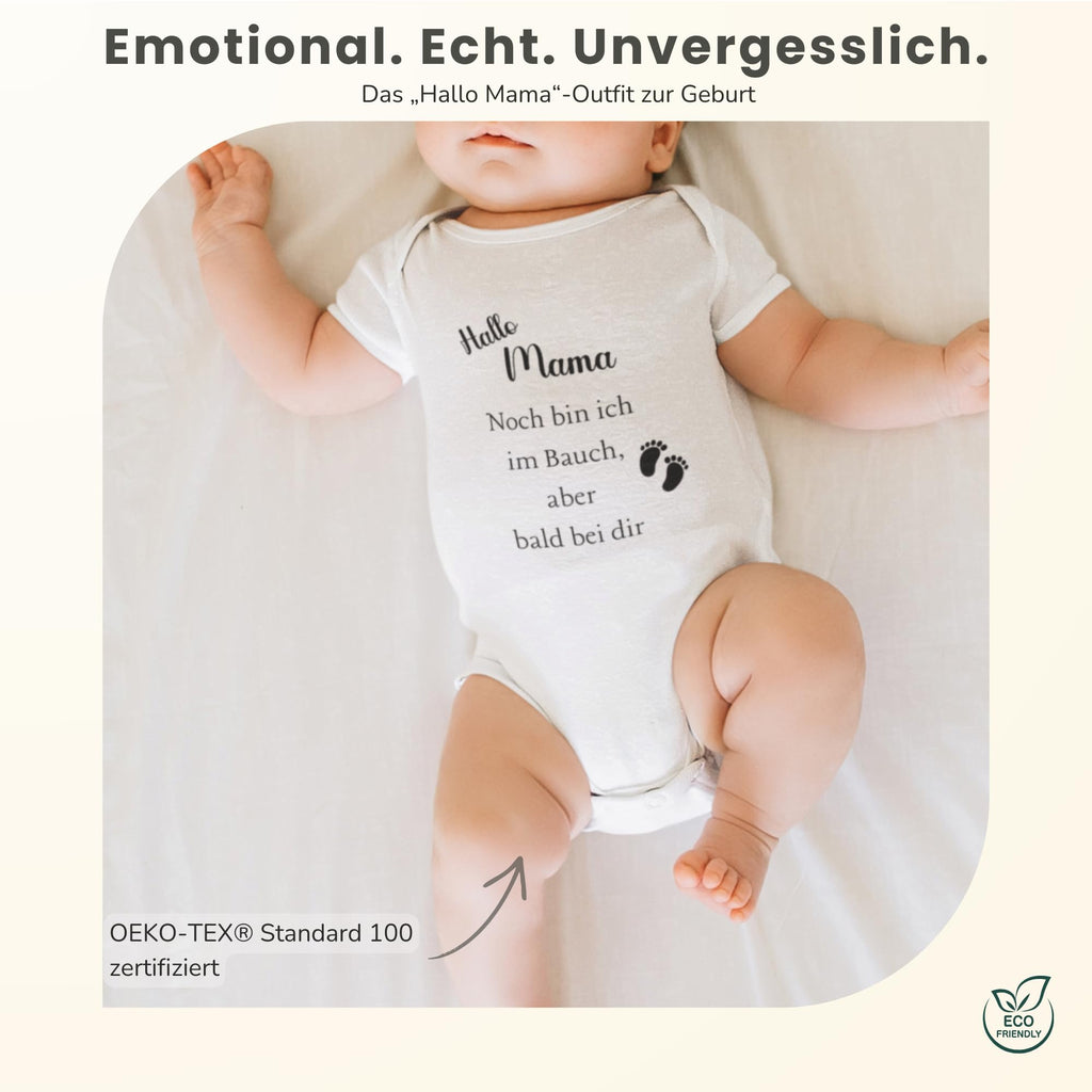 Baby Body – Schwangerschaftsverkündung Strampler – Mama, Papa, Oma & Opa- sprüchen – Kurzarm bio Baumwolle Unisex - Geschenk zur Geburt & Baby Ankündigung neugeborene Geschenk (50-56)