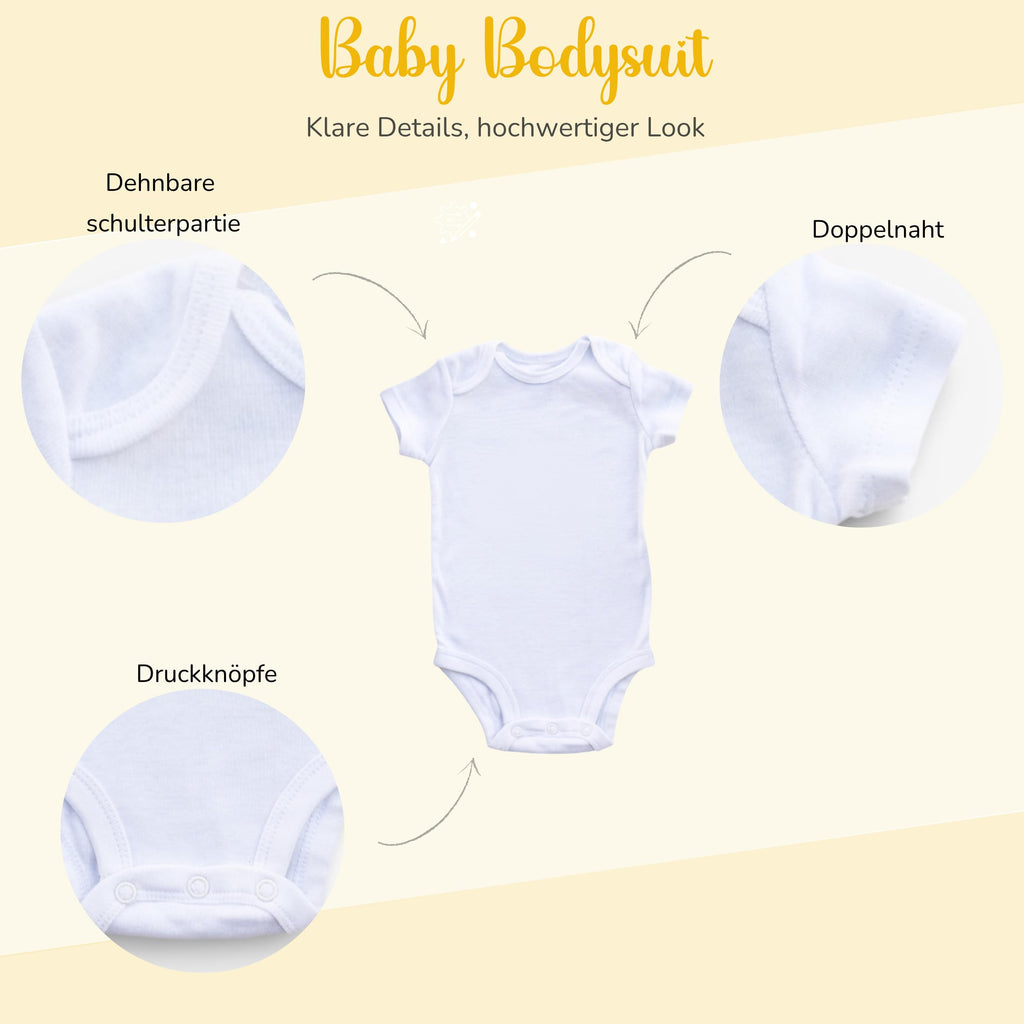 Personalisierter Baby Body mit Namen – Bio-Baumwolle Kurzarm Strampler für Jungen & Mädchen, Geschenk zur Geburt & Taufe, Unisex, kurzarm & langarm Weihnacht