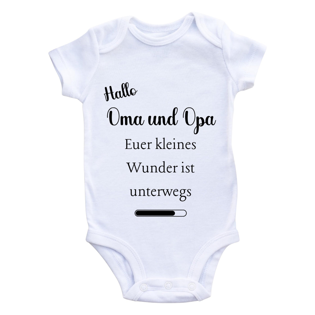 Baby Body – Schwangerschaftsverkündung Strampler – Mama, Papa, Oma & Opa- sprüchen – Kurzarm bio Baumwolle Unisex - Geschenk zur Geburt & Baby Ankündigung neugeborene Geschenk (50-56)