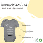 Baby Body – Schwangerschaftsverkündung Strampler – Mama, Papa, Oma & Opa- sprüchen – Kurzarm bio Baumwolle Unisex - Geschenk zur Geburt & Baby Ankündigung neugeborene Geschenk (50-56)