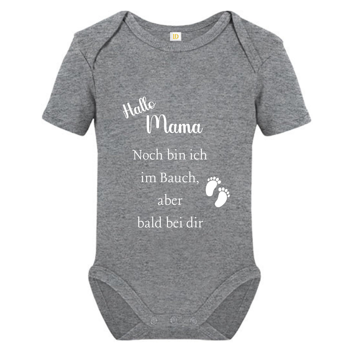 Baby Body – Schwangerschaftsverkündung Strampler – Mama, Papa, Oma & Opa- sprüchen – Kurzarm bio Baumwolle Unisex - Geschenk zur Geburt & Baby Ankündigung neugeborene Geschenk (50-56)