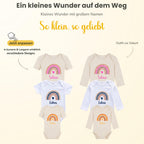 Baby Body personalisiert mit Name – Boho Regenbogen – Schwangerschaft& Baby Ankündigung–Geschenk zur Geburt,Folienveredelung ohne Tinte