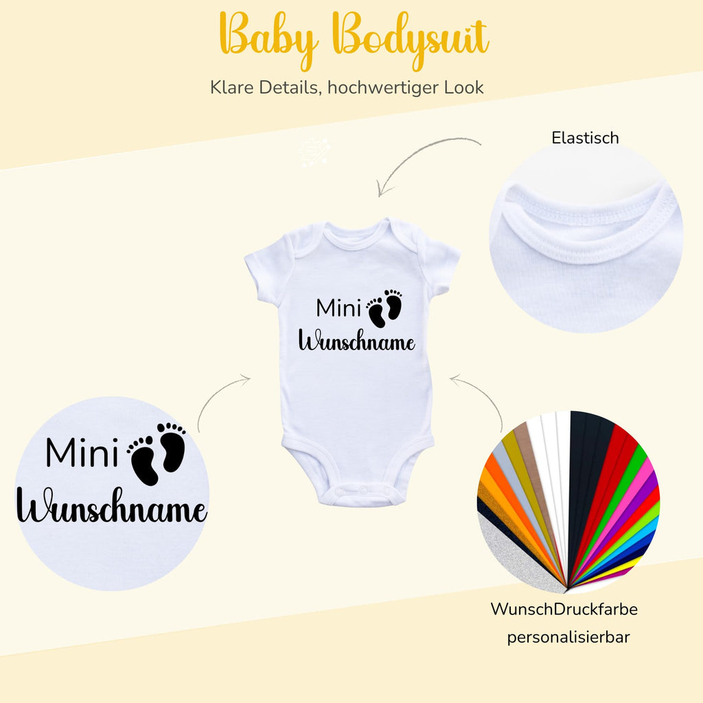 Personalisierter Baby Body mit Namen – Bio-Baumwolle Kurzarm Strampler für Jungen & Mädchen, Geschenk zur Geburt & Taufe, Unisex, kurzarm & langarm Weihnacht