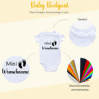Personalisierter Baby Body mit Namen – Bio-Baumwolle Kurzarm Strampler für Jungen & Mädchen, Geschenk zur Geburt & Taufe, Unisex, kurzarm & langarm Weihnacht