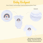 Baby Body personalisiert mit Name – Boho Regenbogen – Schwangerschaft& Baby Ankündigung–Geschenk zur Geburt,Folienveredelung ohne Tinte