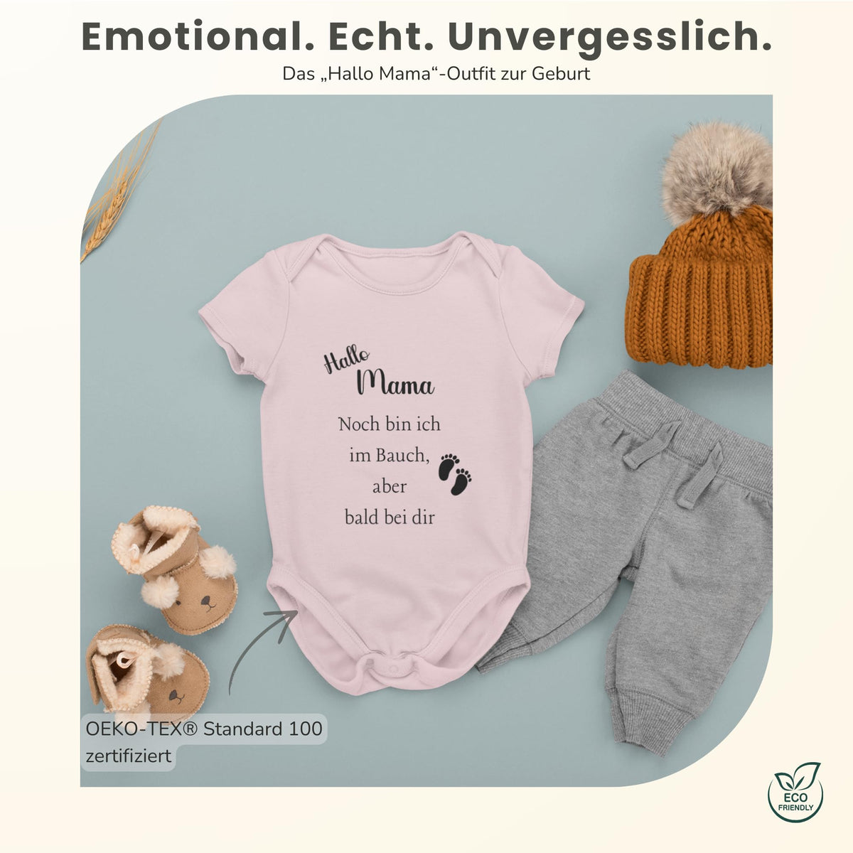 Baby Body – Schwangerschaftsverkündung Strampler – Mama, Papa, Oma & Opa- sprüchen – Kurzarm bio Baumwolle Unisex - Geschenk zur Geburt & Baby Ankündigung neugeborene Geschenk (50-56)