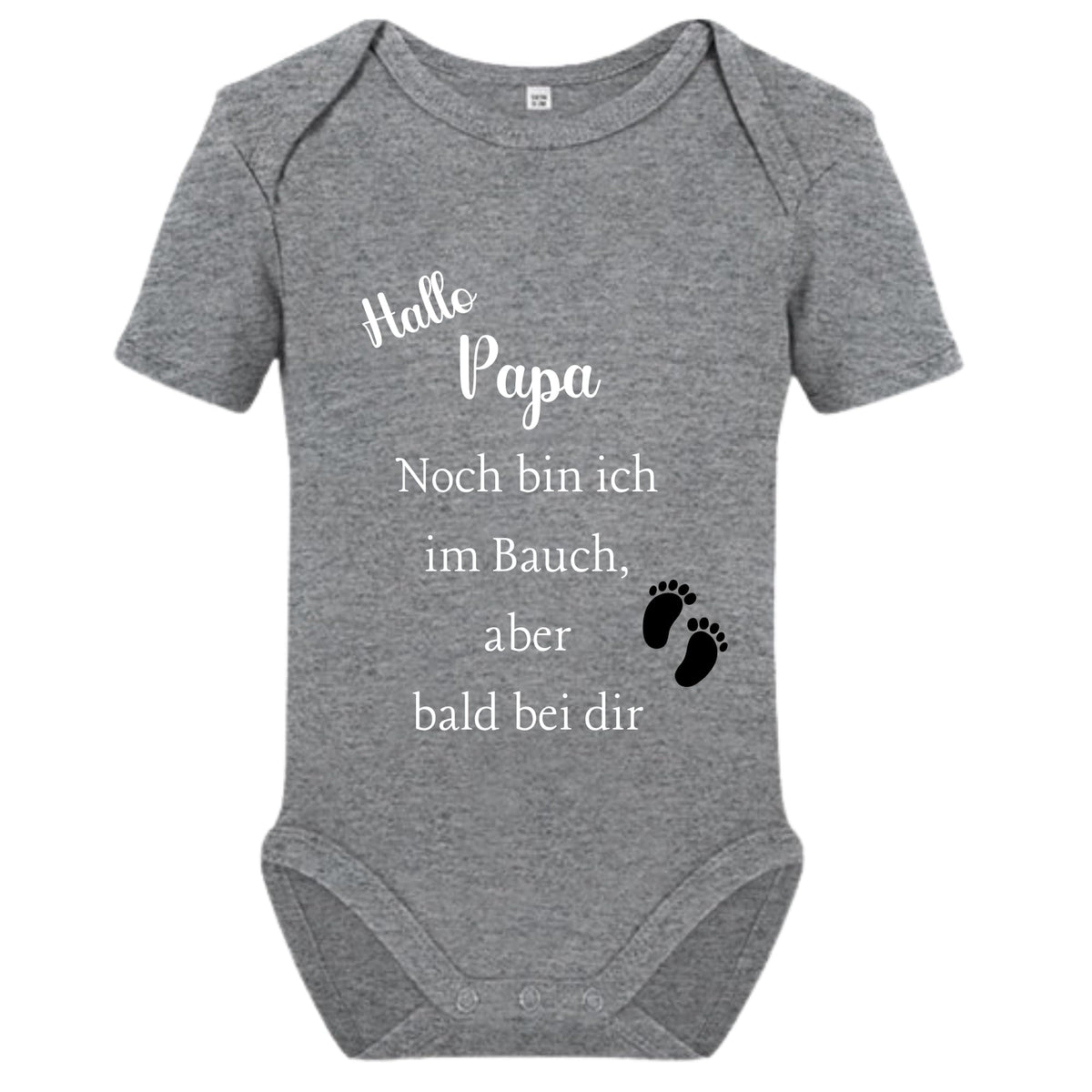 Baby Body – Schwangerschaftsverkündung Strampler – Mama, Papa, Oma & Opa- sprüchen – Kurzarm bio Baumwolle Unisex - Geschenk zur Geburt & Baby Ankündigung neugeborene Geschenk (50-56)