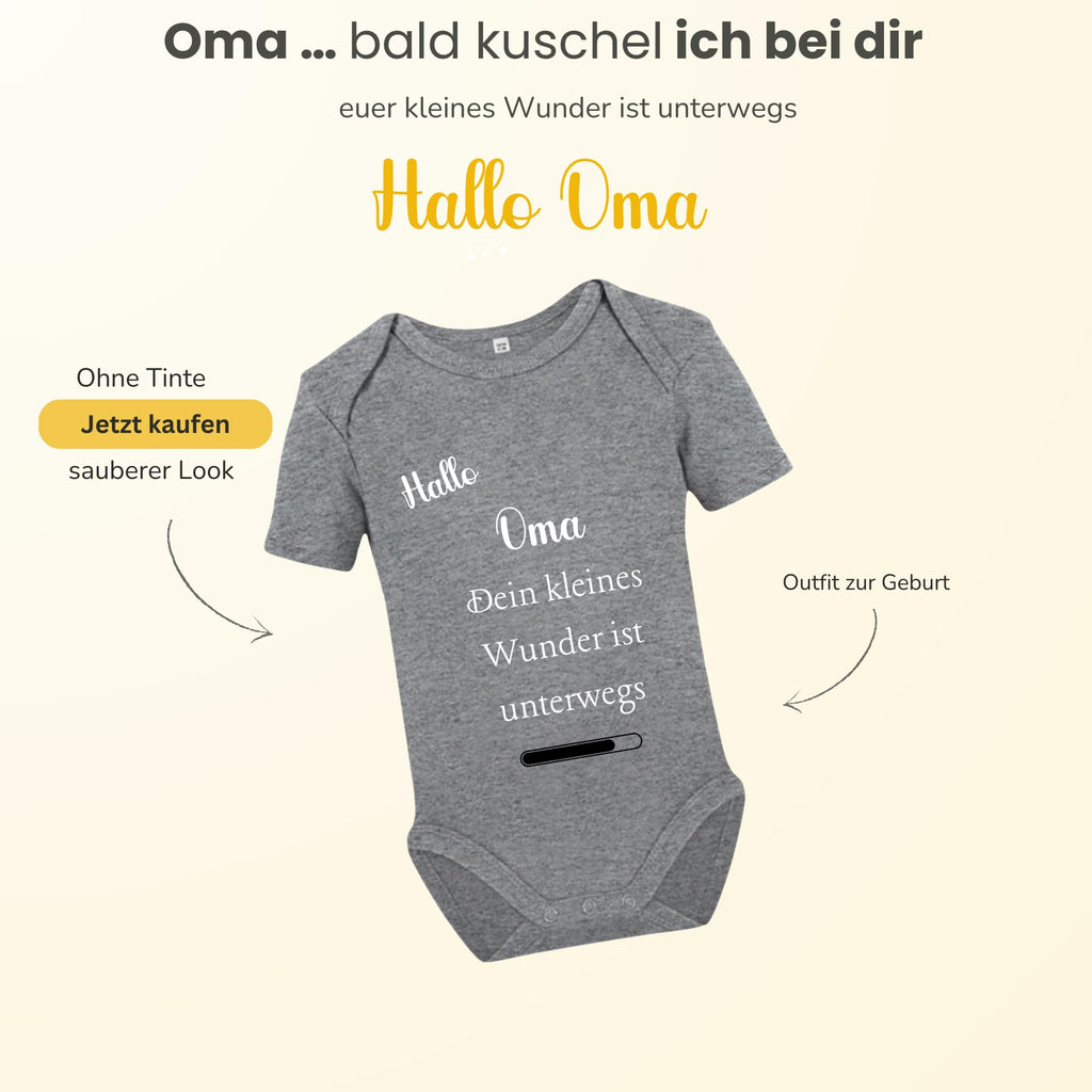 Baby Body – Schwangerschaftsverkündung Strampler – Mama, Papa, Oma & Opa- sprüchen – Kurzarm bio Baumwolle Unisex - Geschenk zur Geburt & Baby Ankündigung neugeborene Geschenk (50-56)