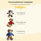 Personalisiertes Kuscheltier Teddybär mit bedrucktem Mini-T-Shirt – Eigenes Foto (nur weißes Shirt) oder Wunschtext – TÜV & EN 71 geprüft, Geschenk Geburt & Taufe (Weiß, S (ca. 18/26 cm))