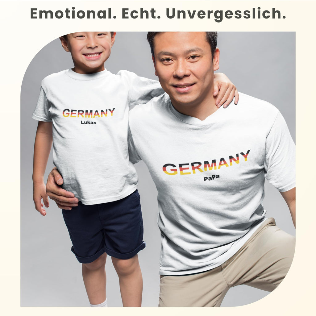 Personalisiertes Kinder Deutschland Fußball T-Shirt mit Name & Nummer – Fan Shirt Jungen MädchenFanTrikot – Folienveredelung