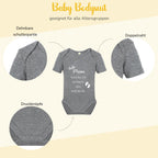 Baby Body – Schwangerschaftsverkündung Strampler – Mama, Papa, Oma & Opa- sprüchen – Kurzarm bio Baumwolle Unisex - Geschenk zur Geburt & Baby Ankündigung neugeborene Geschenk (50-56)