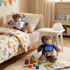 Personalisiertes Kuscheltier Teddybär mit bedrucktem Mini-T-Shirt – Eigenes Foto (nur weißes Shirt) oder Wunschtext – TÜV & EN 71 geprüft, Geschenk Geburt & Taufe (Weiß, S (ca. 18/26 cm))