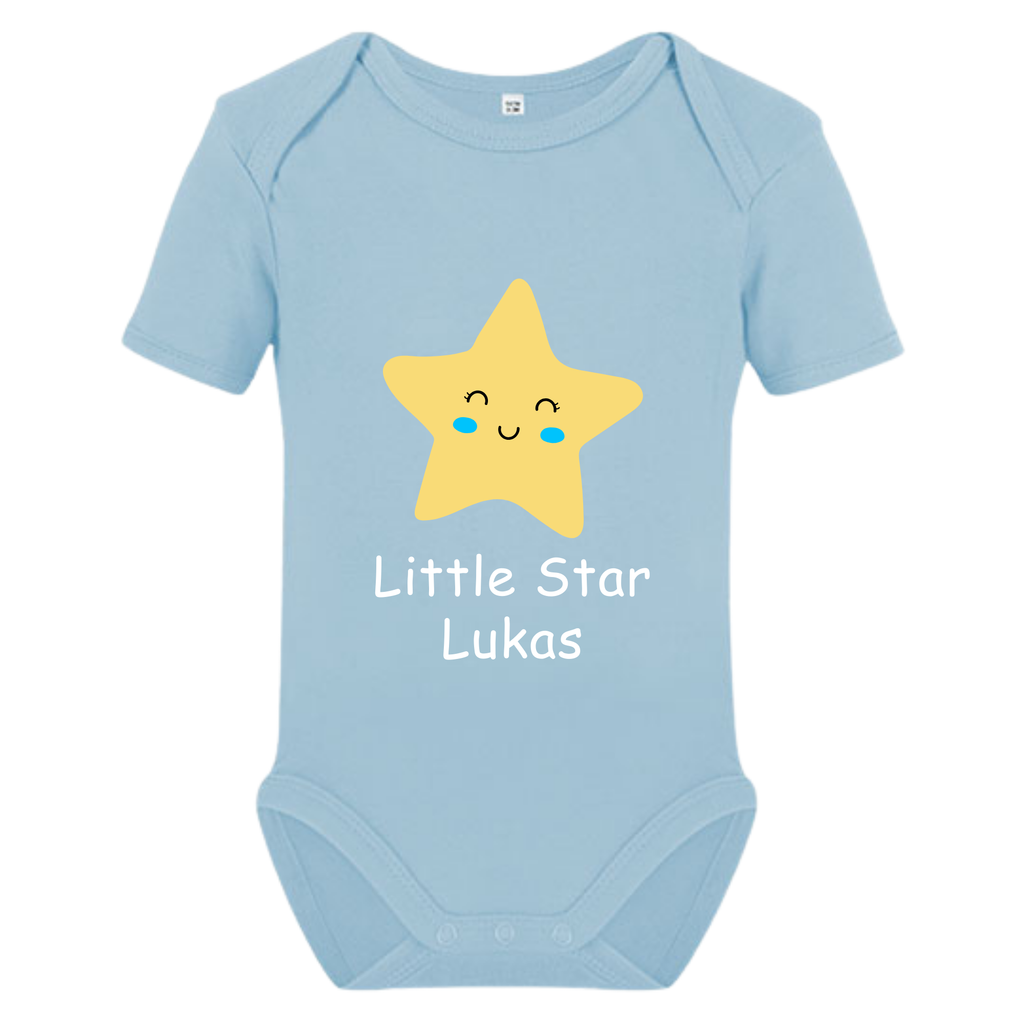 Little Star Baby Body mit Wunschname – Bio Baumwolle