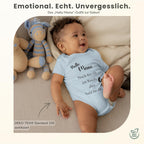 Baby Body – Schwangerschaftsverkündung Strampler – Mama, Papa, Oma & Opa- sprüchen – Kurzarm bio Baumwolle Unisex - Geschenk zur Geburt & Baby Ankündigung neugeborene Geschenk (50-56)