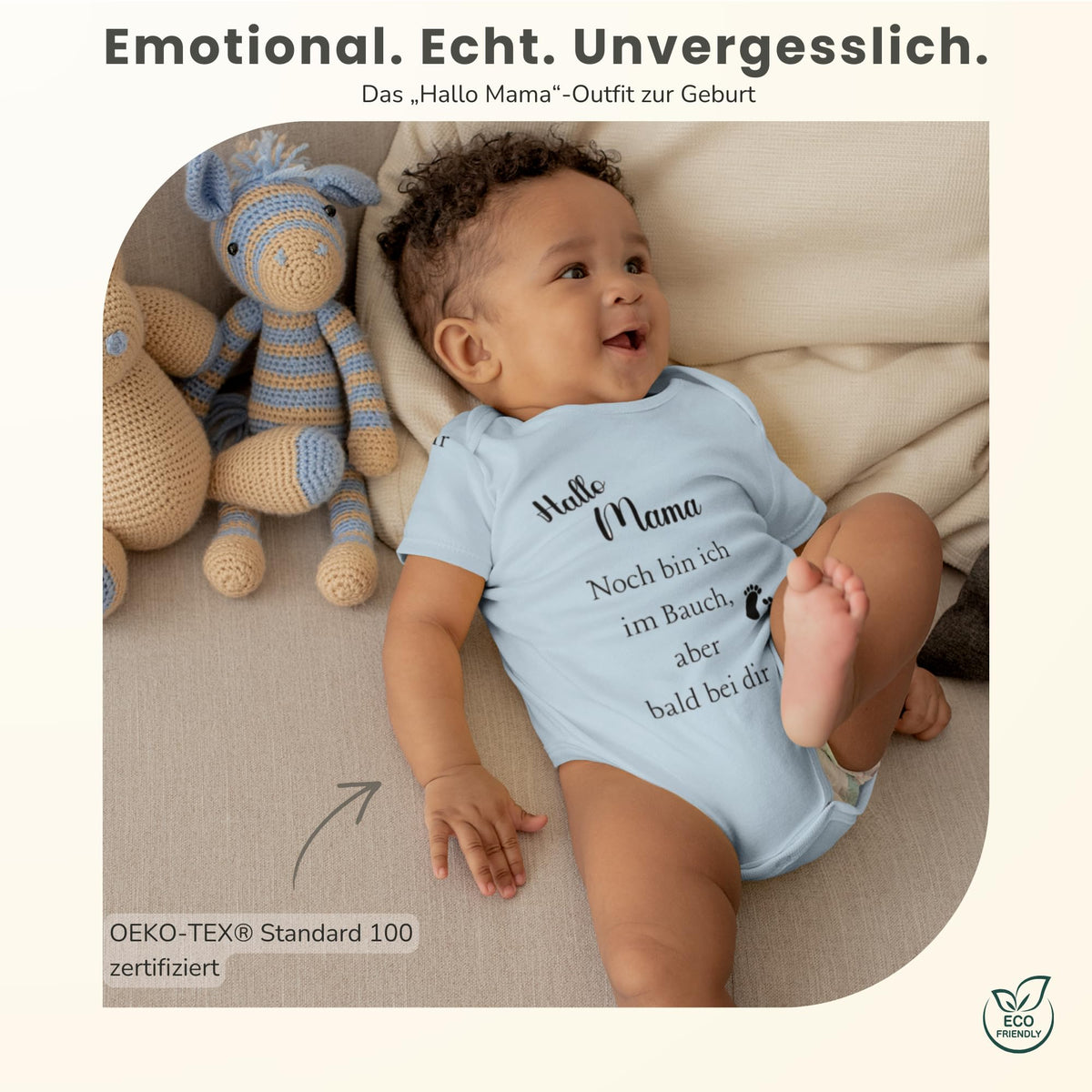 Baby Body – Schwangerschaftsverkündung Strampler – Mama, Papa, Oma & Opa- sprüchen – Kurzarm bio Baumwolle Unisex - Geschenk zur Geburt & Baby Ankündigung neugeborene Geschenk (50-56)