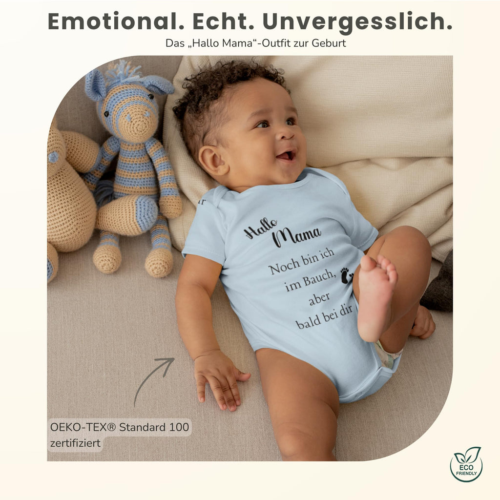 Baby Body – Schwangerschaftsverkündung Strampler – Mama, Papa, Oma & Opa- sprüchen – Kurzarm bio Baumwolle Unisex - Geschenk zur Geburt & Baby Ankündigung neugeborene Geschenk (50-56)