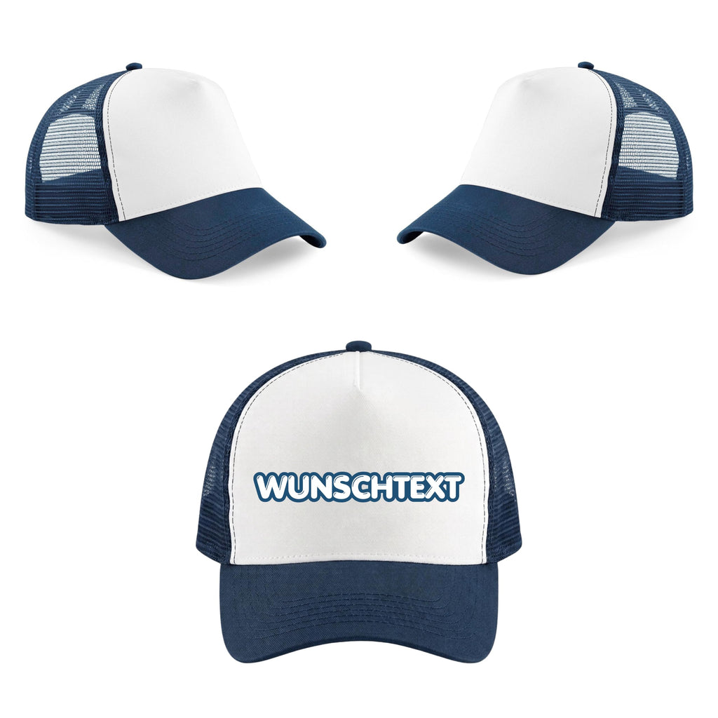 Personalisierte Kinder Trucker Cap mit Wunschname – 5-Panel Baumwoll-Mütze mit Netz & Retro Snapback (ca. 52–56 cm)