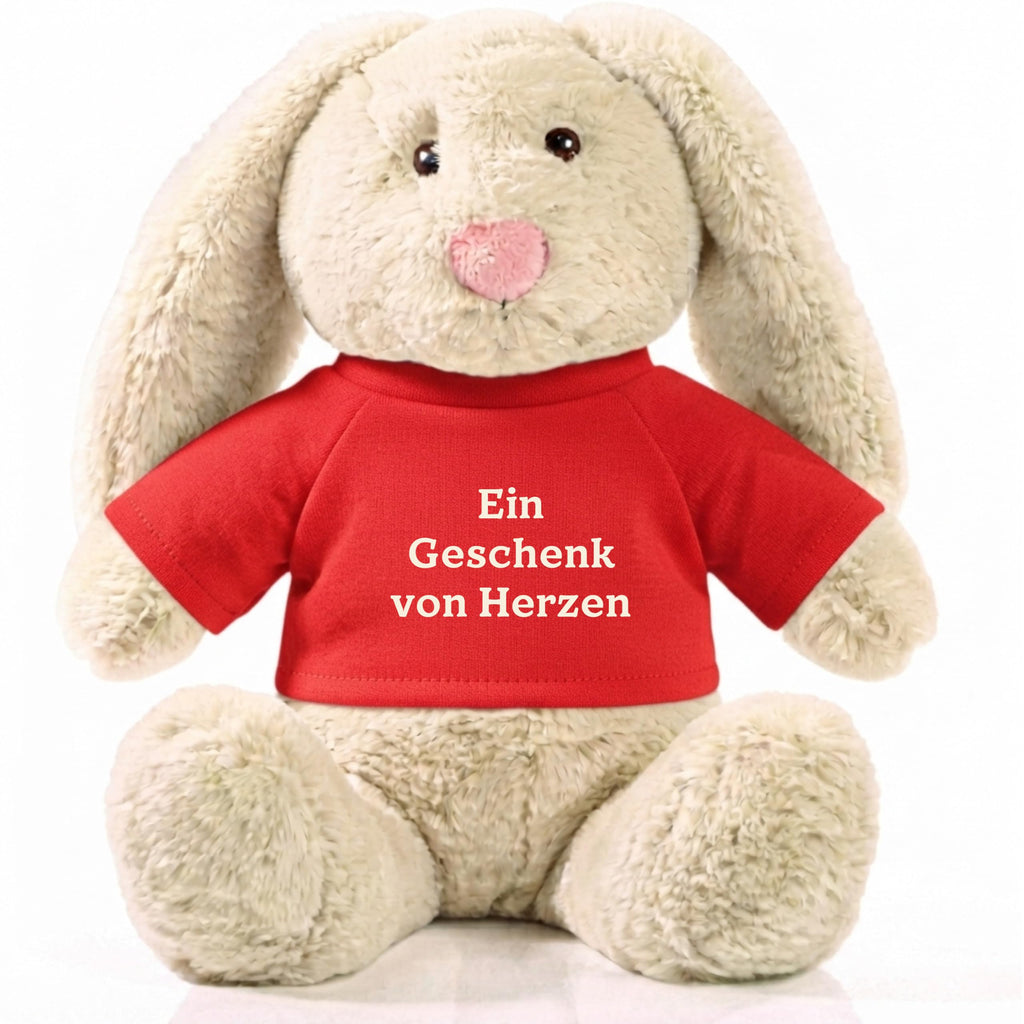 Personalisiertes Kuscheltier Hase Creme, French Navy