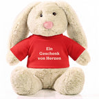 Personalisiertes Kuscheltier Hase Creme, French Navy