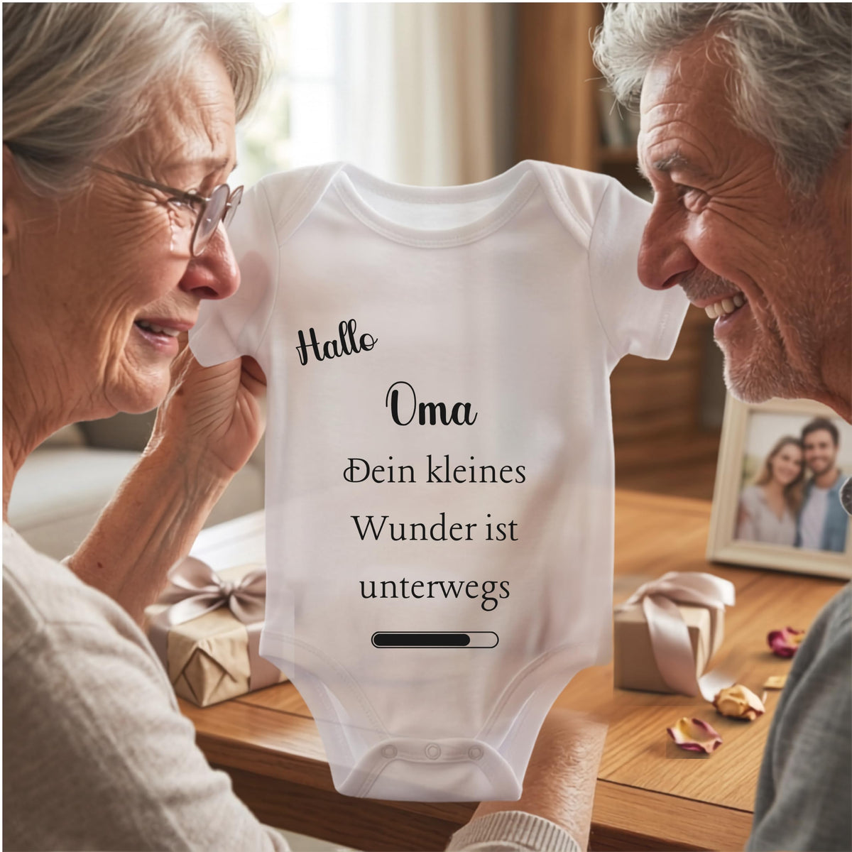 Baby Body – Schwangerschaftsverkündung Strampler – Mama, Papa, Oma & Opa- sprüchen – Kurzarm bio Baumwolle Unisex - Geschenk zur Geburt & Baby Ankündigung neugeborene Geschenk (50-56)