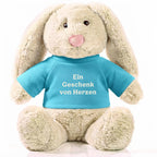 Personalisiertes Kuscheltier Hase Creme, French Navy