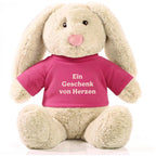 Personalisiertes Kuscheltier Hase Creme, French Navy