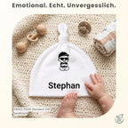Baby mütze mit Namen Personalisiert babymütze – Knotenmütze für Neugeborene (0–9 Monate / 19 cm) aus Bio-Baumwolle| Geschenk zur Geburt | Für Mädchen & Jungen