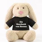 Personalisiertes Kuscheltier Hase Creme, French Navy