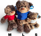 Personalisiertes Kuscheltier Teddybär mit bedrucktem Mini-T-Shirt – Eigenes Foto (nur weißes Shirt) oder Wunschtext – TÜV & EN 71 geprüft, Geschenk Geburt & Taufe (Weiß, S (ca. 18/26 cm))