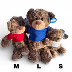 Personalisiertes Kuscheltier Teddybär mit bedrucktem Mini-T-Shirt – Eigenes Foto (nur weißes Shirt) oder Wunschtext – TÜV & EN 71 geprüft, Geschenk Geburt & Taufe (Weiß, S (ca. 18/26 cm))