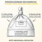 Baby mütze mit Namen Personalisiert babymütze – Knotenmütze für Neugeborene (0–9 Monate / 19 cm) aus Bio-Baumwolle| Geschenk zur Geburt | Für Mädchen & Jungen