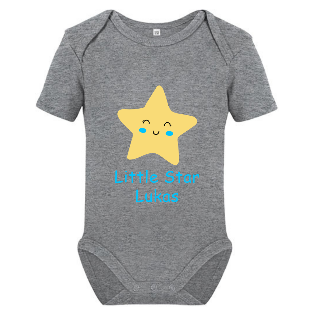 Little Star Baby Body mit Wunschname – Bio Baumwolle
