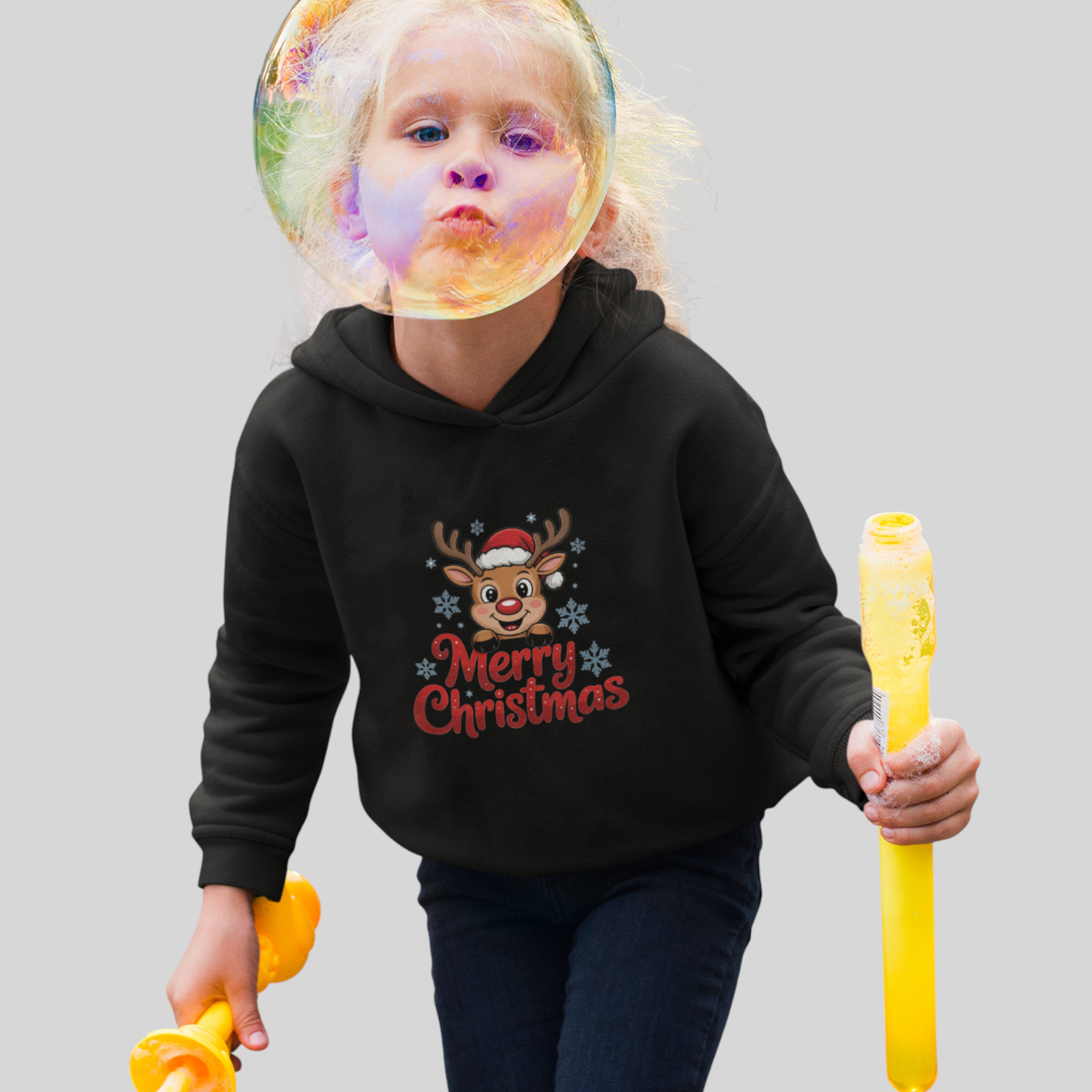 Baby Weihnachts-Hoodie mit Rentier – Bio Baumwolle