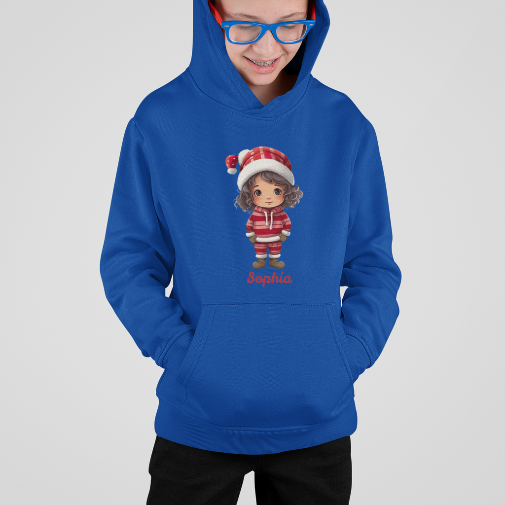 Sophia Christmas Girl – Personalisierbarer Kinder Hoodie (Bio & Warm)