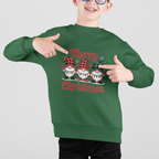 Merry Christmas Gnomes – Kinder Crewneck Sweatshirt (Warm & Cozy)